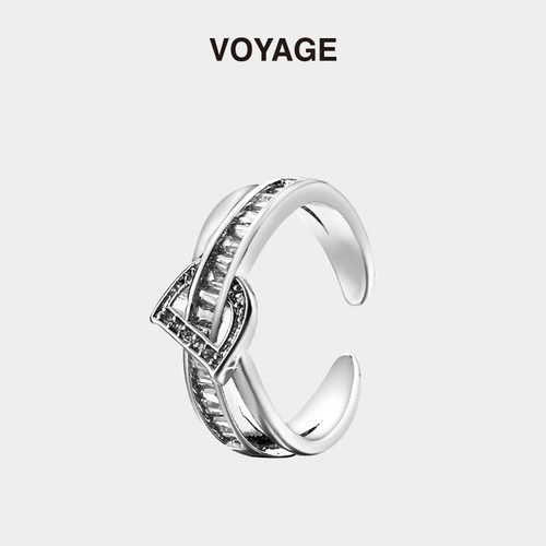 VOYAGE字母D开口戒指小众设计