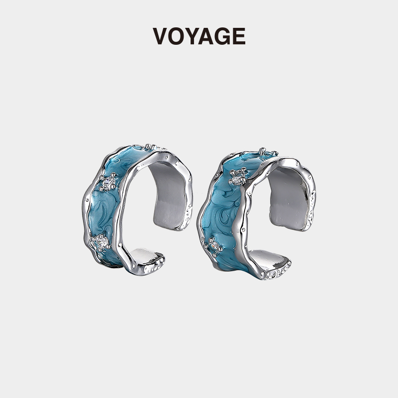 VOYAGE珐琅滴釉设计感开口戒指潮