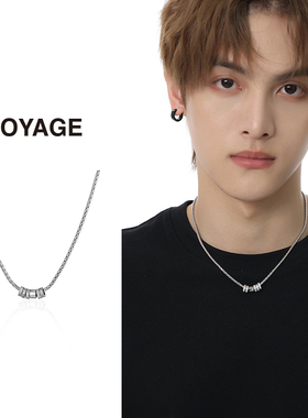 圆环转运珠吊坠项炼男款小众高级感锁骨炼男士潮牌百搭男生配饰