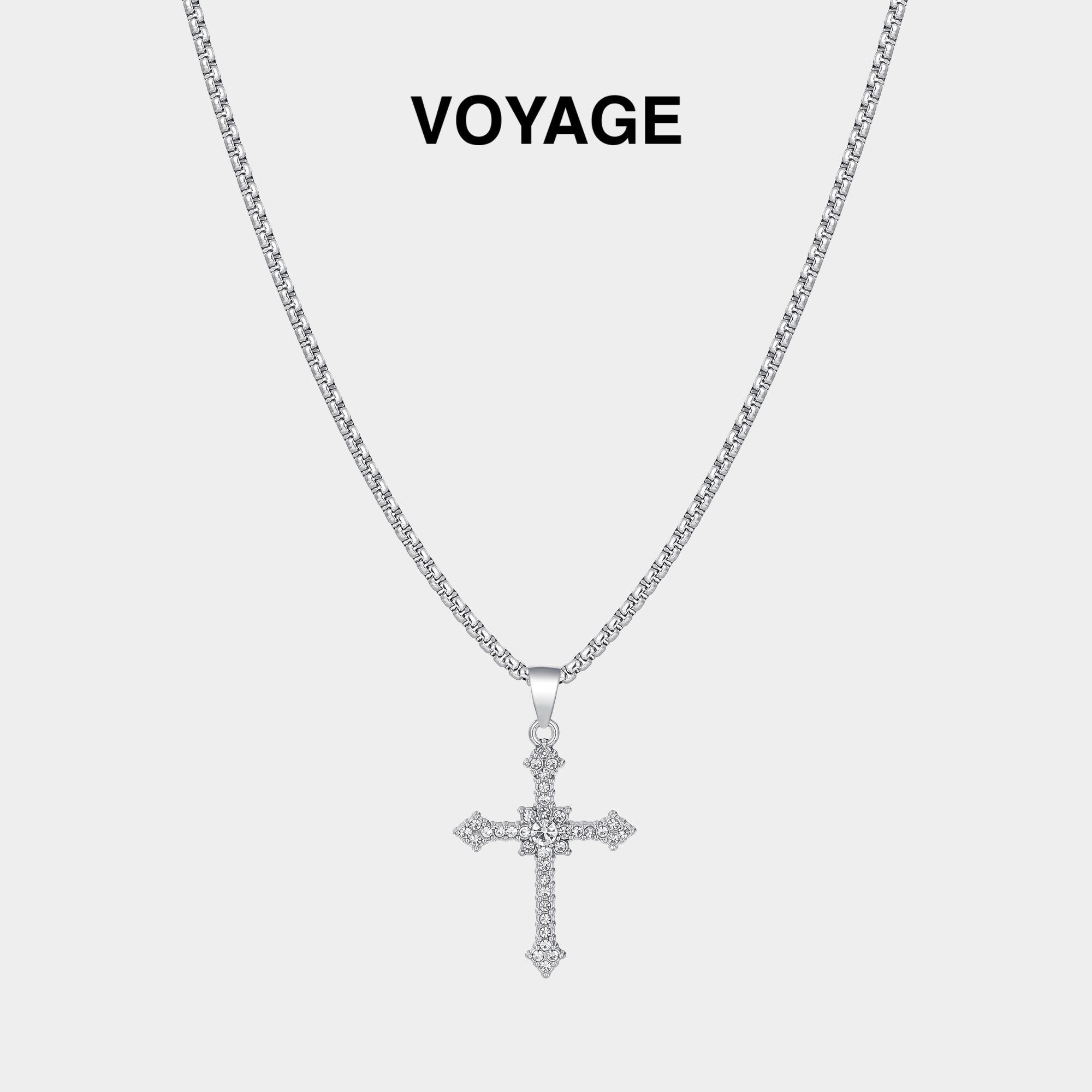 十字架吊坠项链女长款毛衣链配饰