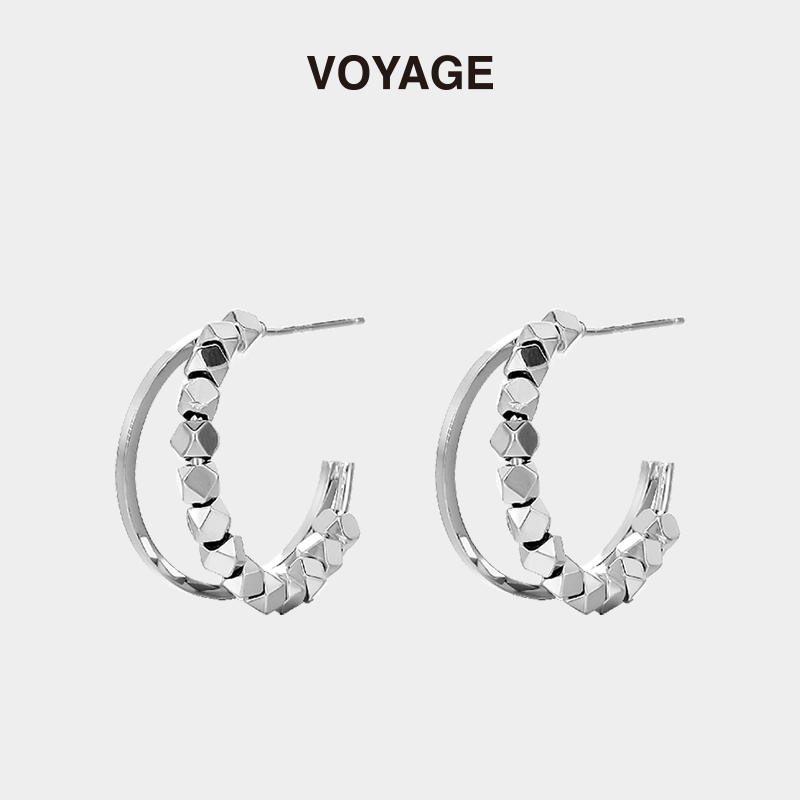 VOYAGE925银针碎银几两小众耳环