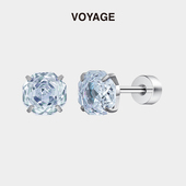 碎冰蓝玫瑰钛合金耳钉女睡觉免摘养耳洞耳骨钉钛钢耳蜗钉耳环耳饰