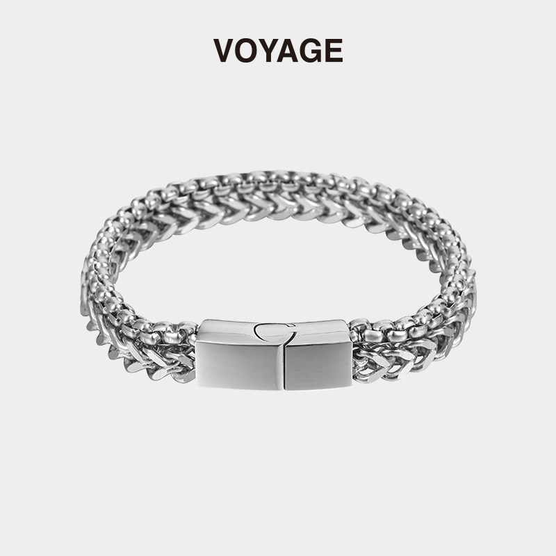VOYAGE钛钢极简不掉色古巴手链图片