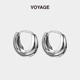 VOYAGE素圈耳环小众高级感耳钉女圈圈耳圈小耳扣睡觉免摘复古耳饰