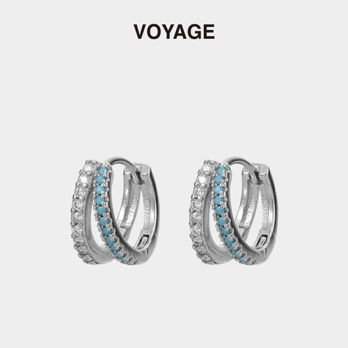 克莱因蓝！小众独特锆石耳钉气质