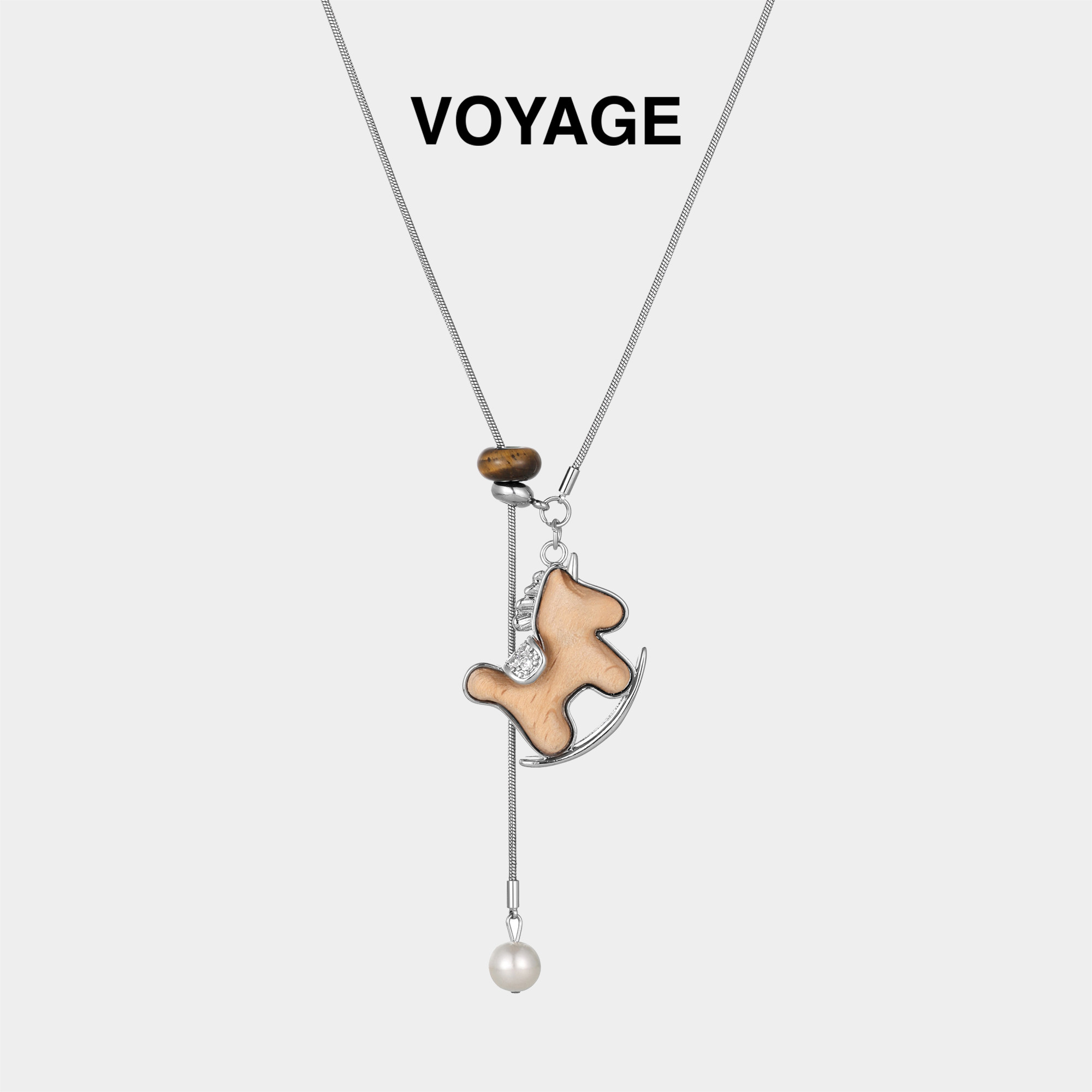 木质小马本命年好运项链女长款毛衣链复古珍珠款吊坠钛钢秋冬配饰,饰品/流行首饰/时尚饰品新,项链,淘宝优惠券,粉丝福利购,淘宝优惠卷