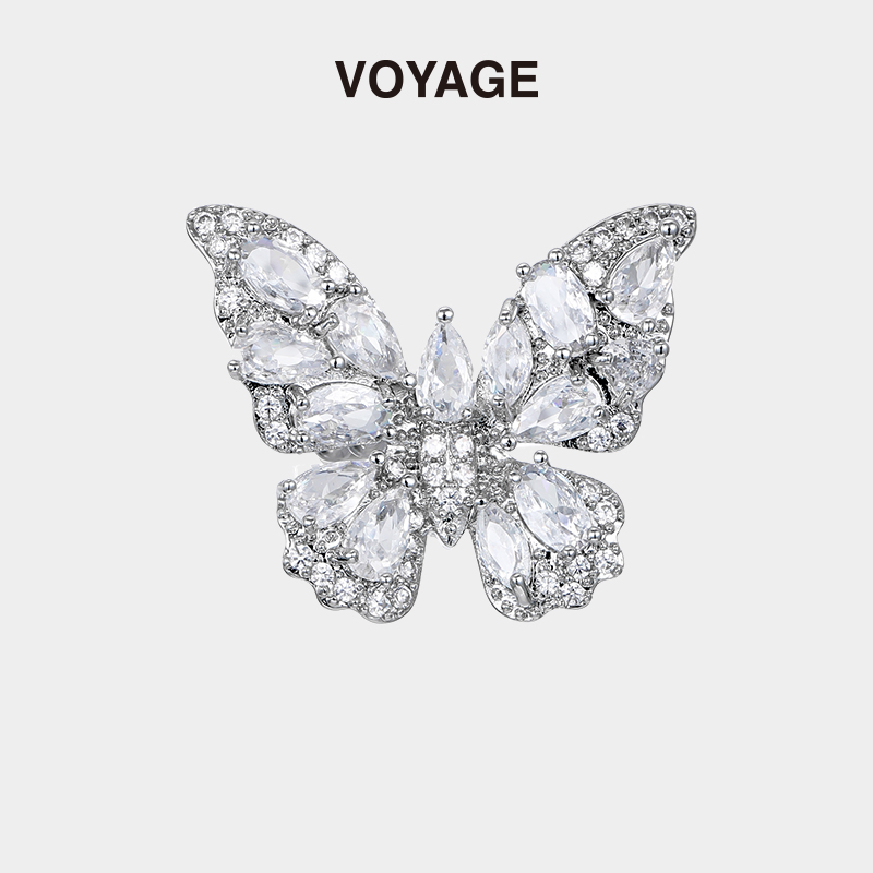 VOYAGE满钻蝴蝶耳骨夹气质耳饰女
