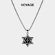 VOYAGE六芒星吊坠卫衣项链男潮男款 男生十字架毛衣链男士 链子配饰