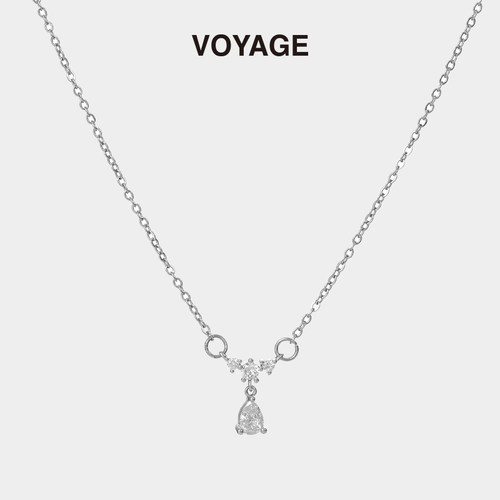 VOYAGE美人泪水滴锆石项链小众