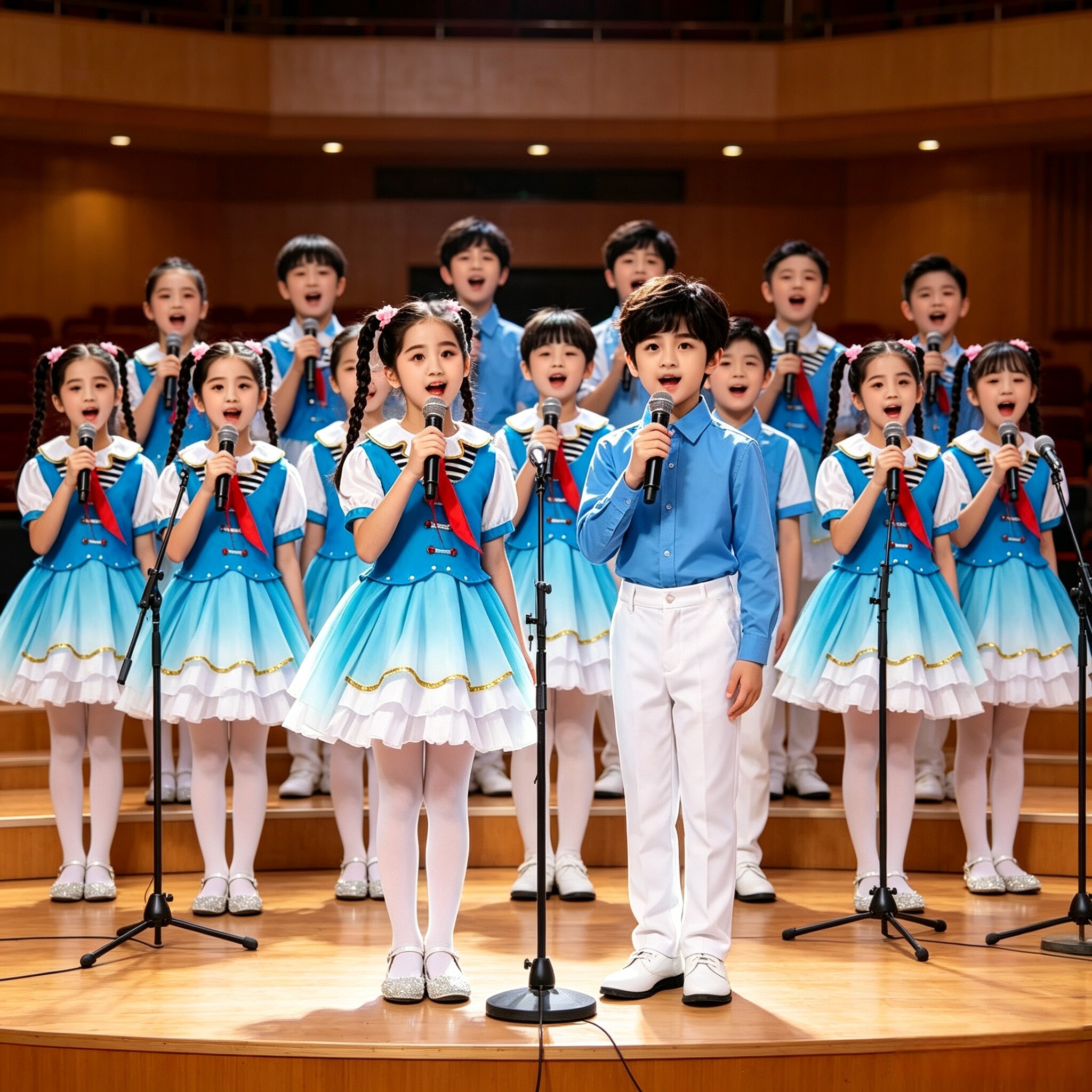 儿童大合唱团演出服学生西装校服班服套装男女童口才朗诵表演服图片