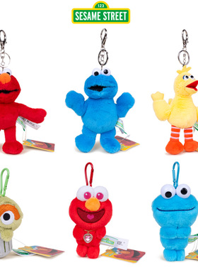 芝麻街公仔钥匙扣挂件elmo艾摩大鸟毛绒玩具女生包包挂饰礼物