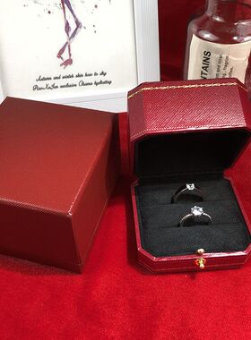 小红书同款可调节大小礼盒装婚戒