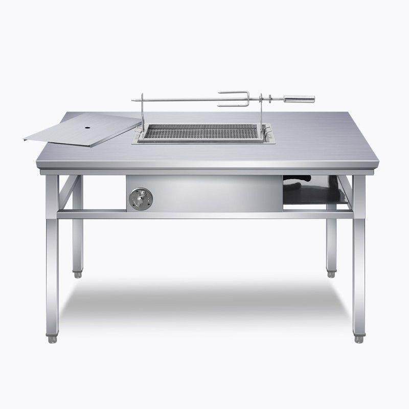 商用无烟不锈钢烧烤桌子自助木炭户外摆摊家用烤肉羊腿炉烤涮一体