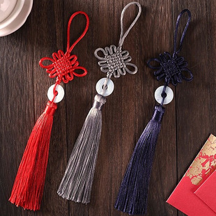 中国结流苏穗子仿玉片手工特色礼品礼盒挂件平安扣中国结挂件