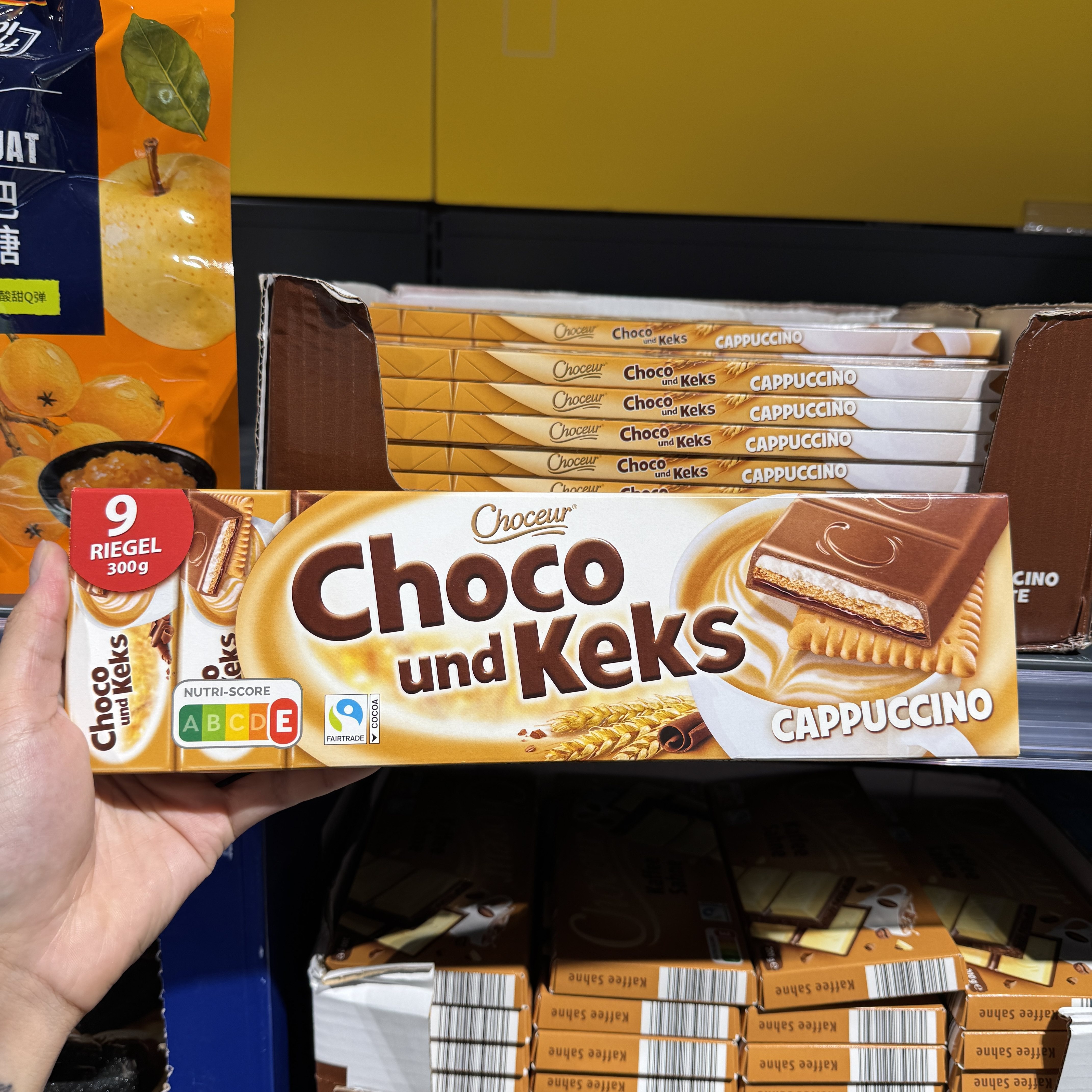 奥乐齐ALDI choceur卡布奇诺饼干碎夹心巧克力300g德国原装进口