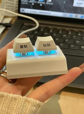 键盘按键替换2键迷你静音防尘录音双键USB小键盘复制粘贴机械自定