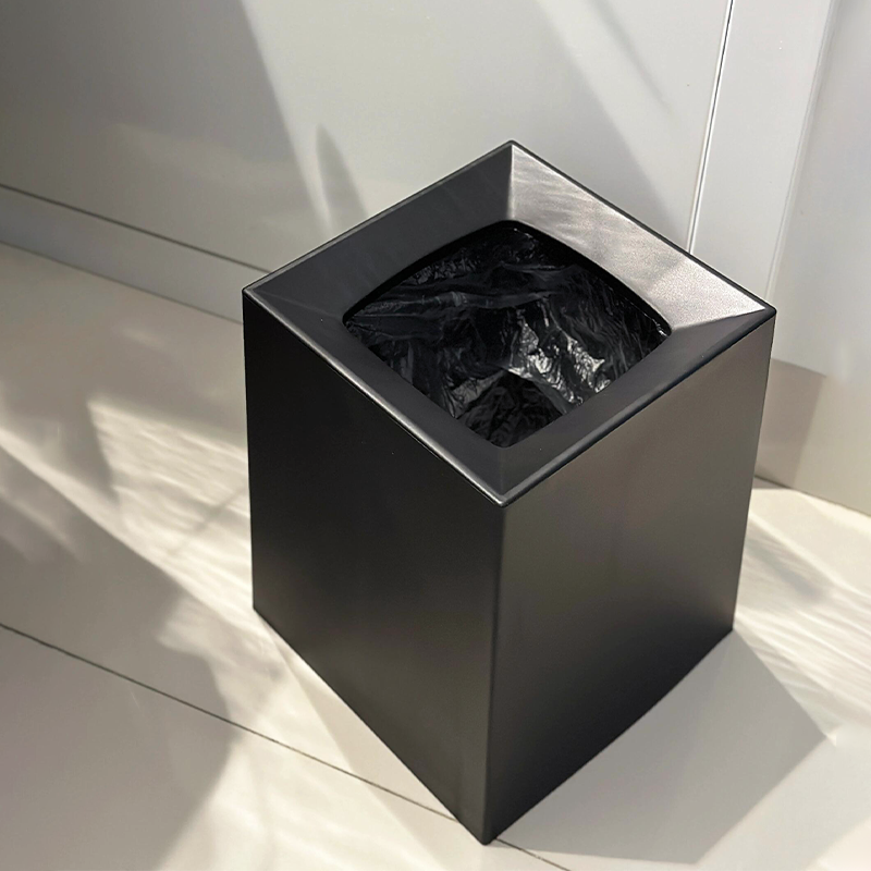 垃圾桶客厅高级感黑色方形垃圾桶家用厨房客厅轻奢卧室卫车载简约