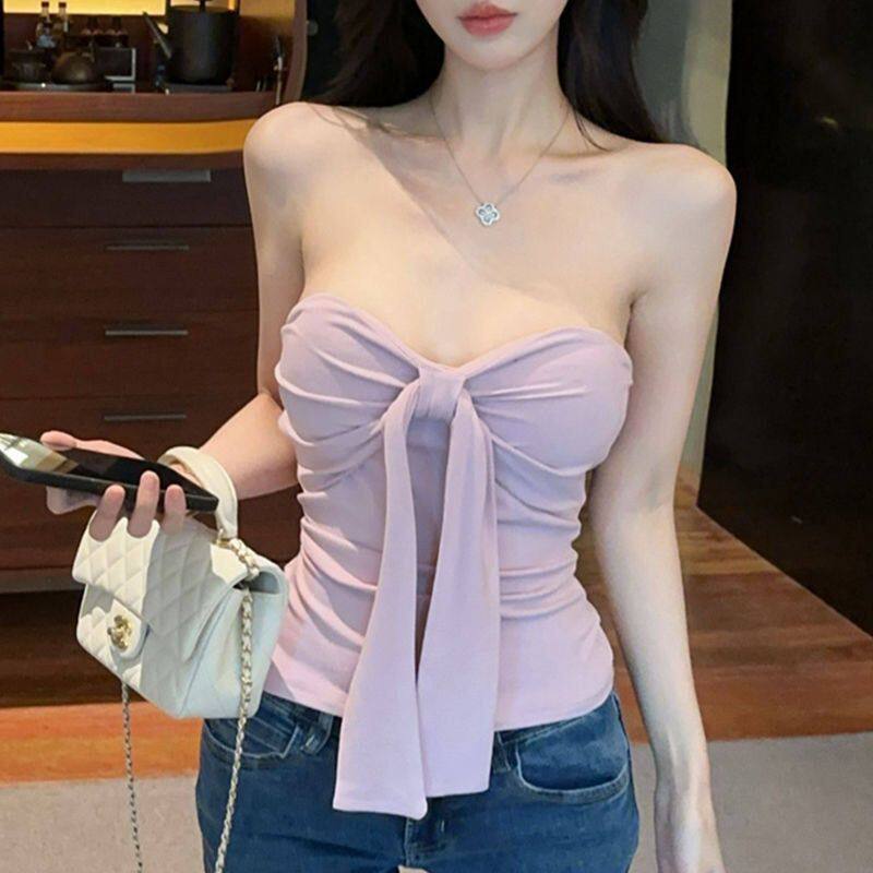 【20件免邮】甜辣妹抹胸背心女2025年夏季新款性感纯欲风修身吊带