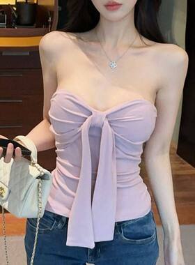 【20件免邮】甜辣妹抹胸背心女2025年夏季新款性感纯欲风修身吊带
