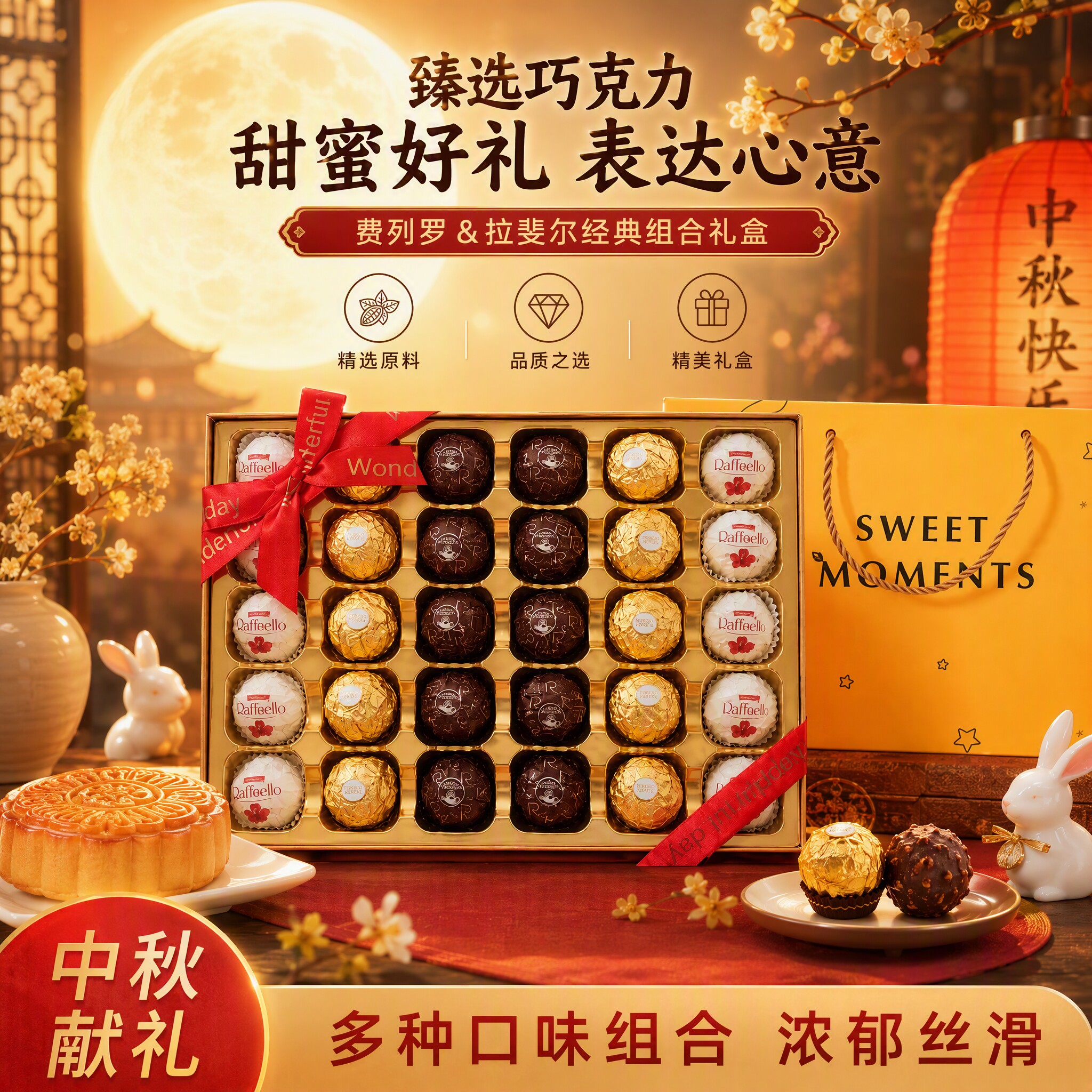 费列罗巧克力礼盒30粒礼盒装