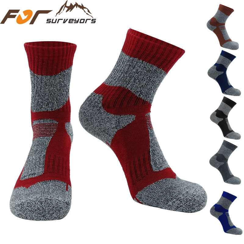 for牌登山运动袜毛巾底加厚高筒长中筒袜子飞行男士女跑步速干专