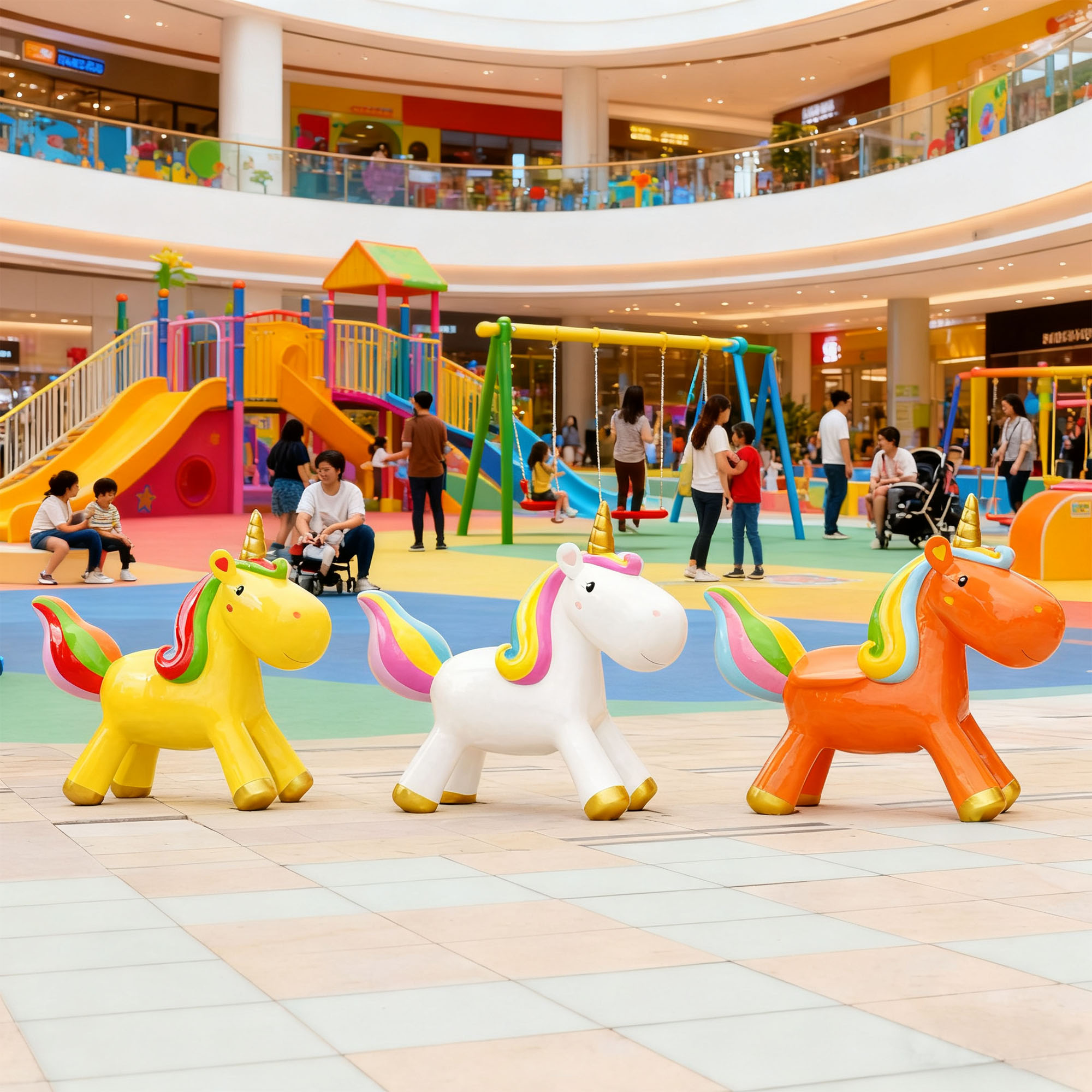 玻璃钢飞马坐凳雕塑卡通独角兽