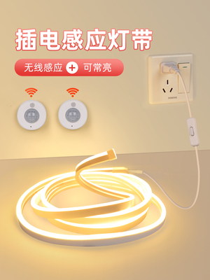 插入式人体感应灯，人来瞭就亮，无线自粘楼梯悬挂在床下，鞋柜，