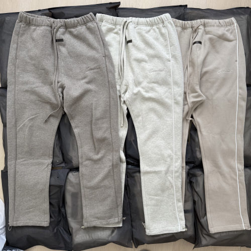 现货SS25 FOG ESSENTIAALS镶边抽绳直筒长裤宽松简约休闲裤男女潮