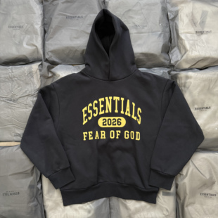 2026硅胶字母连帽卫衣宽松休闲帽衫 ESSENTIALS 男女 FOG 现货FW25