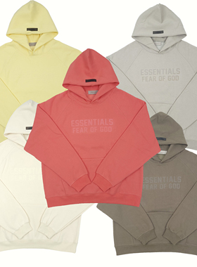 现货FOG Essentials第八季胸前双排植绒字母连帽卫衣宽松男女潮