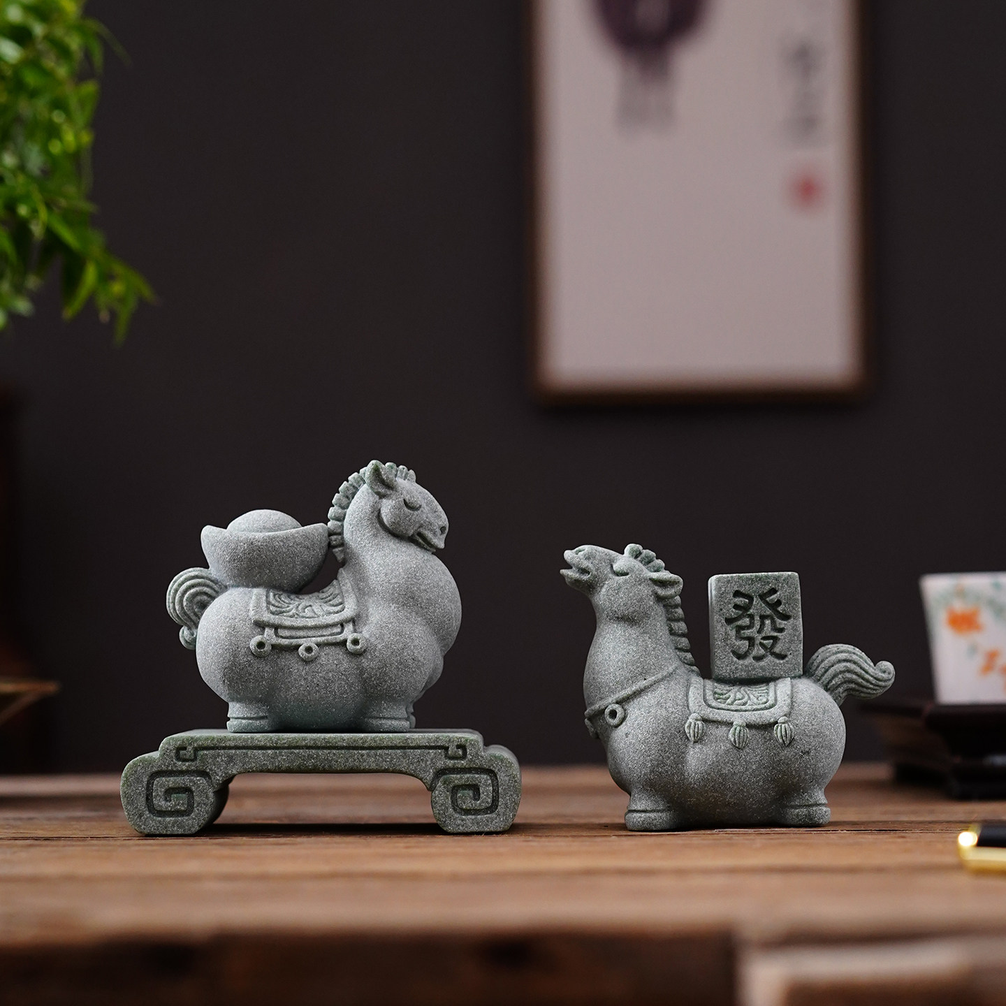 创意可爱个性创意马上有钱十二生肖马青砂石茶宠茶玩摆件国潮中式,家居饰品,桌面摆件,淘宝优惠券,粉丝福利购,淘宝优惠卷