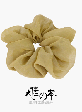 黄绿色大肠发圈头绳女小众简约气质发绳绑头发高级感夏发饰肥肠圈