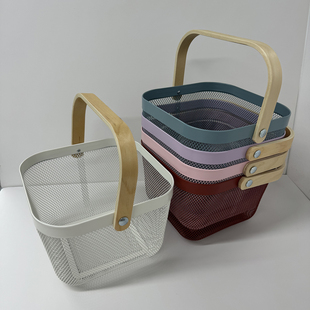 瑞沙托篮子家用厨房收纳筐金属手提篮筐购物储物蔬菜水果过滤网篮