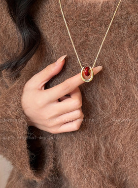 金色马蹄扣长款项链女秋冬