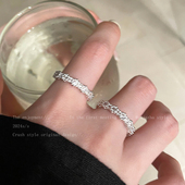 冷淡风金属叠戴戒指女2026新款 指环小众设计轻奢高级感食指戒 爆款