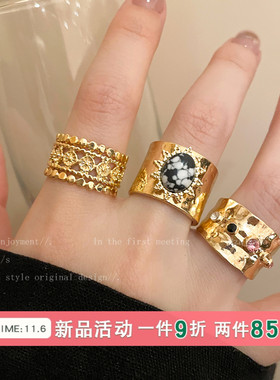 甜酷时尚套装戒指女2025新款