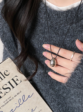 博主同款金属水滴吊坠项链