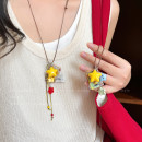 可爱星星编织长款 饰配饰 项链女生多巴胺黄色吊坠秋冬百搭毛衣链装