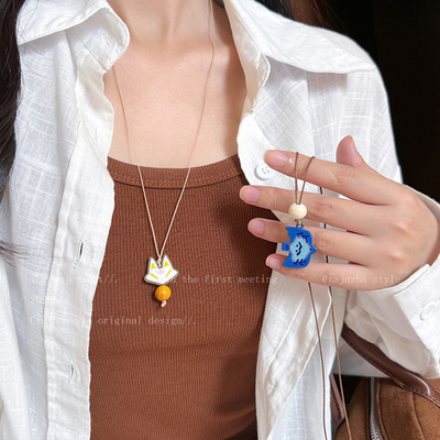 多巴胺卡通飞鸟集编织绳项链