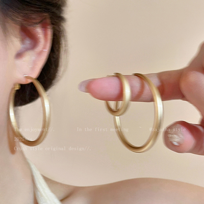 不过时~显脸小圈圈耳环女2026新款爆款高级感耳圈气质冷淡风耳饰