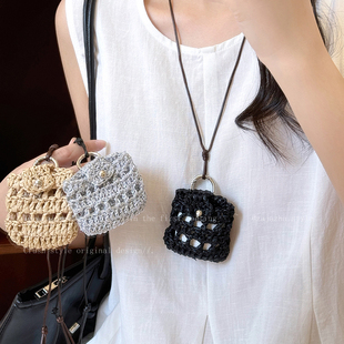 假日出逃~手工编织包包项链女款独特长款挂脖便携零钱包装饰配饰