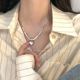 爱心卫衣项链女款 小众设计颈链 钛钢轻奢高级感锁骨链配饰2026新款