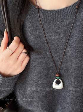 韩系简约包包吊坠项链女