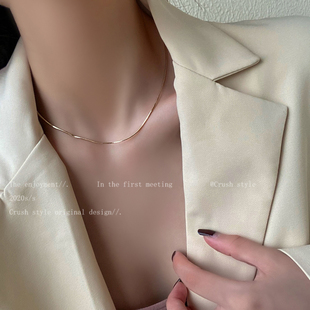 乍见之欢7z金色简约卫衣蛇骨项链女2026新款小众设计感高级锁骨链