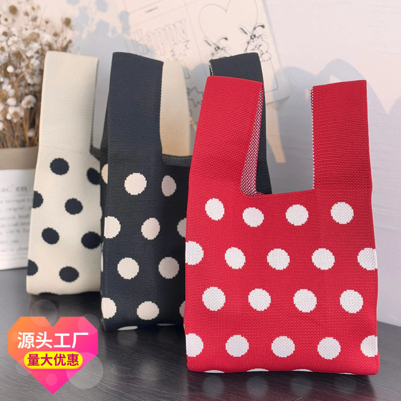 针织手拎包手提袋子上班手提袋时尚遛弯小包上班外出小拎包手腕