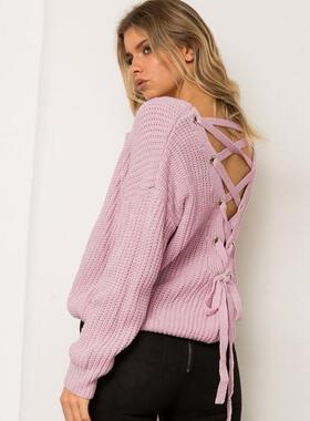 knitwear loose long autumn cardigans front bowknot vintage