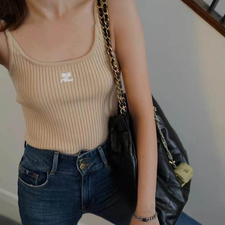 Camisole Vest Neck Fit Exquisite Round Macron Small Slim