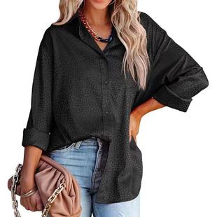 satin gravel shirt loose Womens long fit sleeve pattern