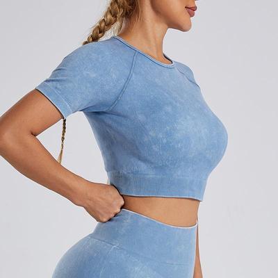 Seamless yoga clothes tops gathered slim running sports bra