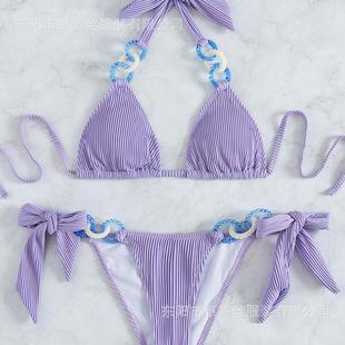 backless with color Triangle beach bag laces sexy bikini